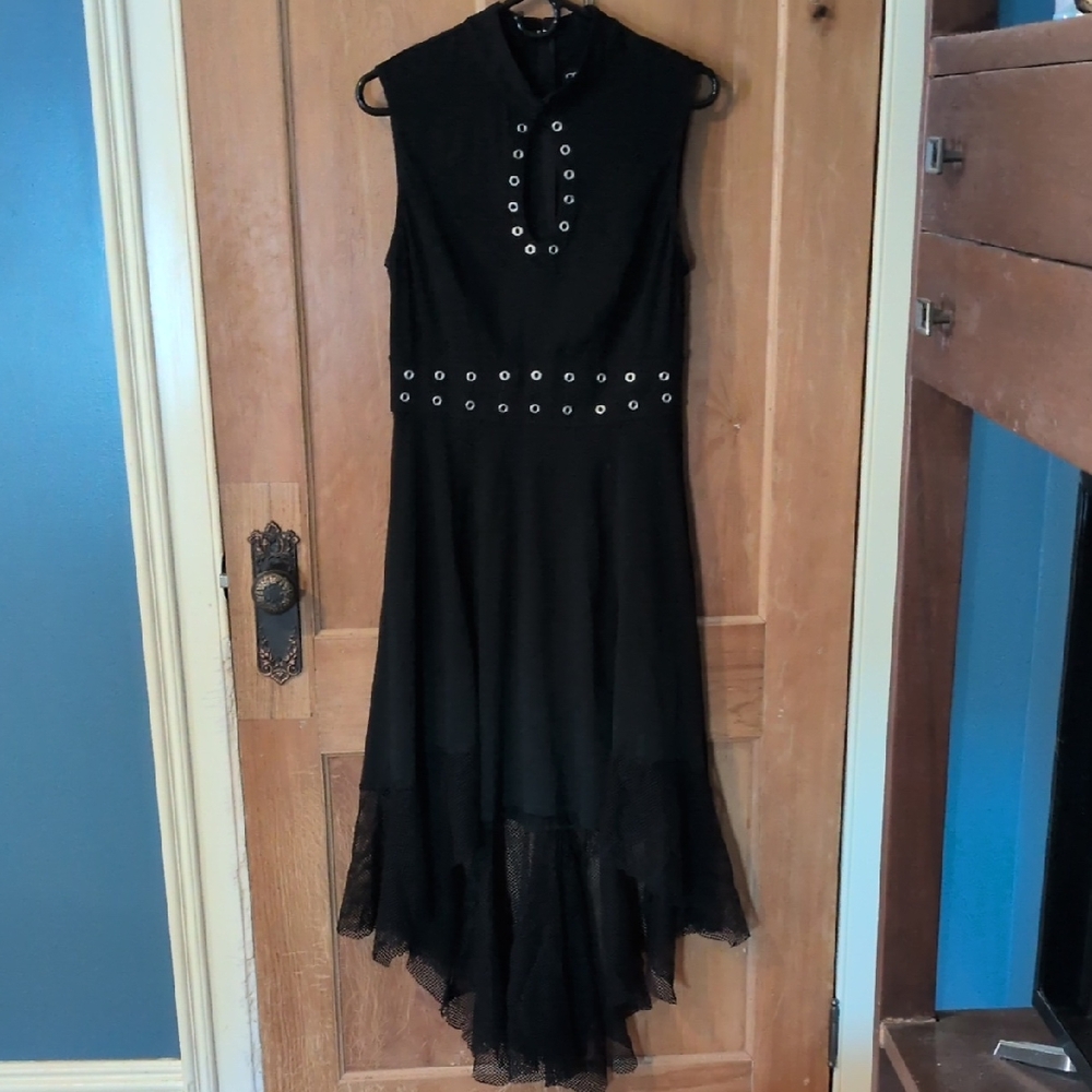 Tripp NYC Black High Low Dress with Grommet Details